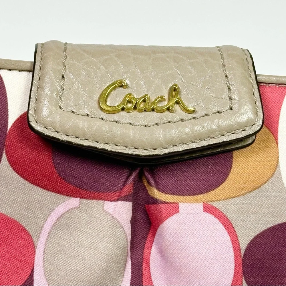 Coach Signature Logo Wallet “ Madison “ Pink & Cranberry